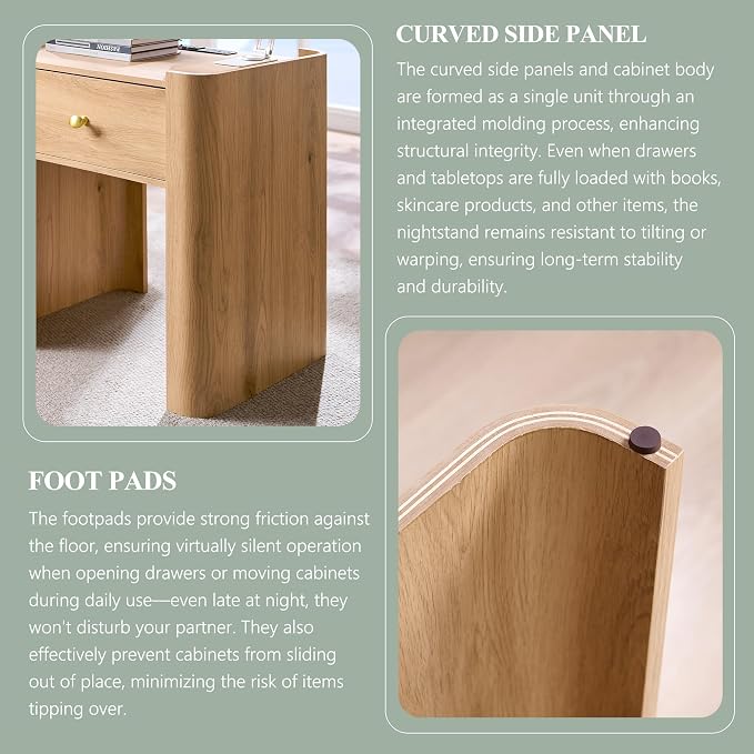 23.6" Tall Modern Nightstand - Image 5
