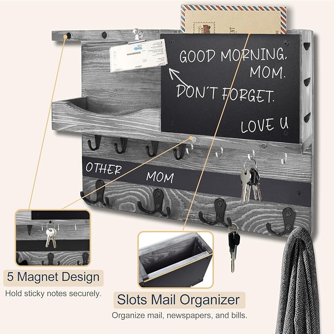 Key Holder for Wall Mount, Farmhouse Mail and Key Holder for Wall Hanger - Image 7