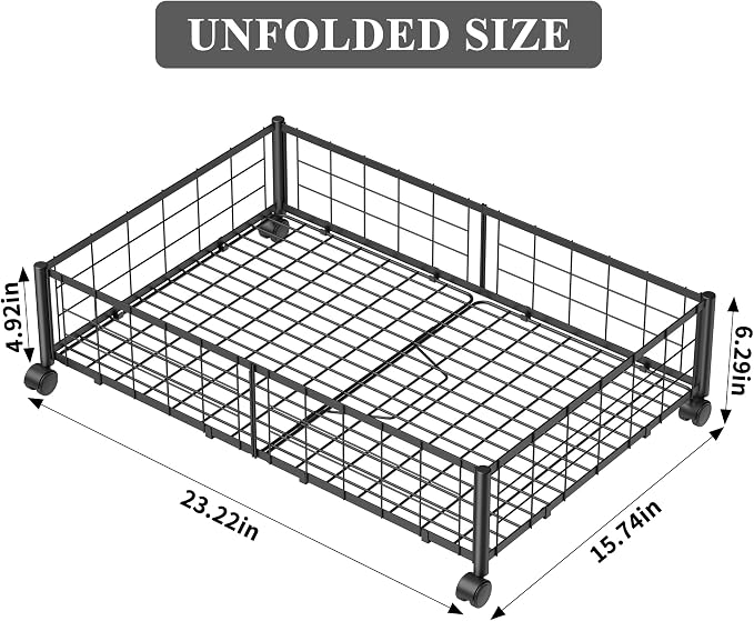 Under Bed Storage with Wheels, 360° Rotating, No-Assembly Underbed Storage - Image 2