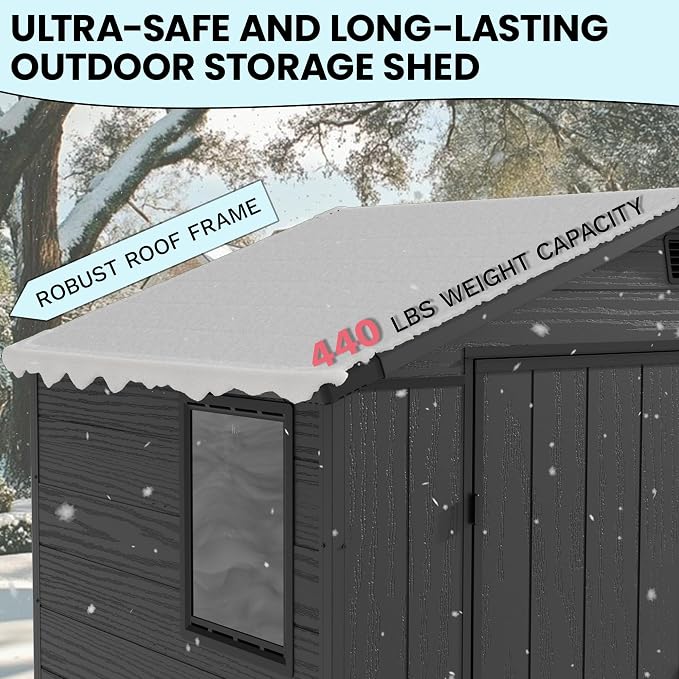 Devoko 6x4 FT Plastic Outdoor Storage Shed - Image 7