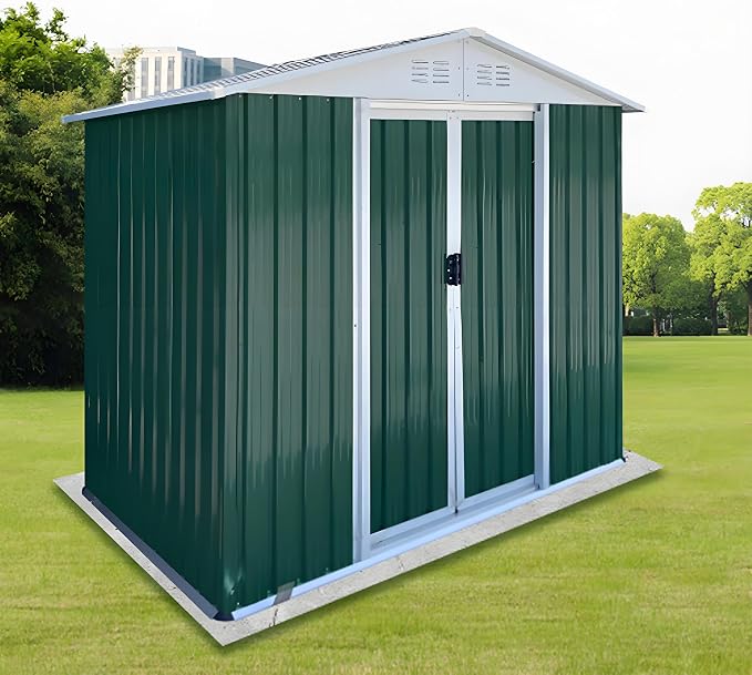 6' x 4' Metal Outdoor Storage Shed, Garden Tool House - Image 3