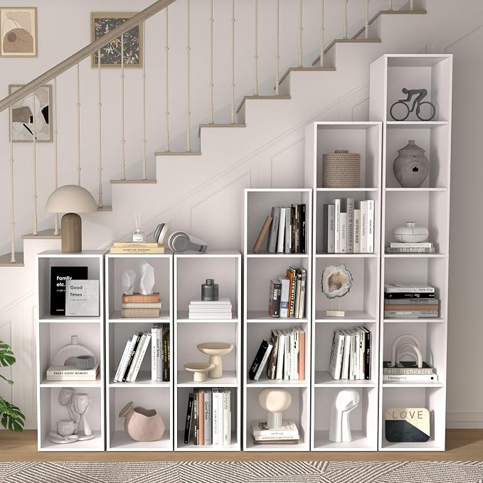 5 Cube Storage Organizer, 5 Tier Vertical Cube Bookcase Freestanding Storage - Image 9