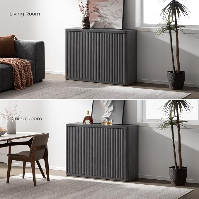 SICOTAS Buffet Cabinet with Storage Accent Sideboard with 6 Doors Modern 93.2" - Image 6