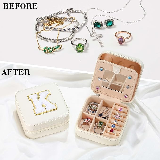 Parima Women's Jewelry Organizer | Necklace, Ring Organizer | White Travel Gift - Image 3