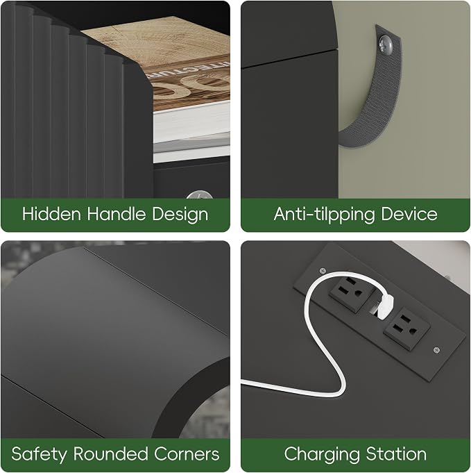 Black Nightstands Set of 2 - Image 7