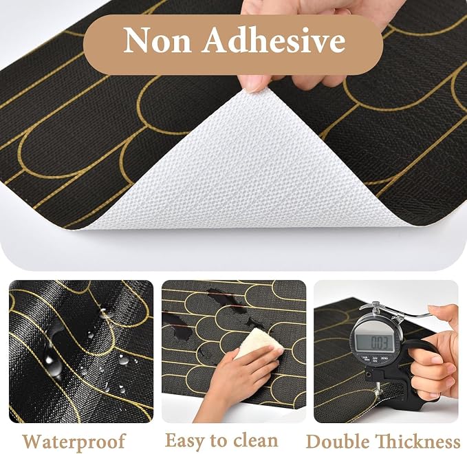 Shelf Liners for Kitchen Cabinets Drawer Liner 23.6in x 20FT Non Adhesive Black - Image 4