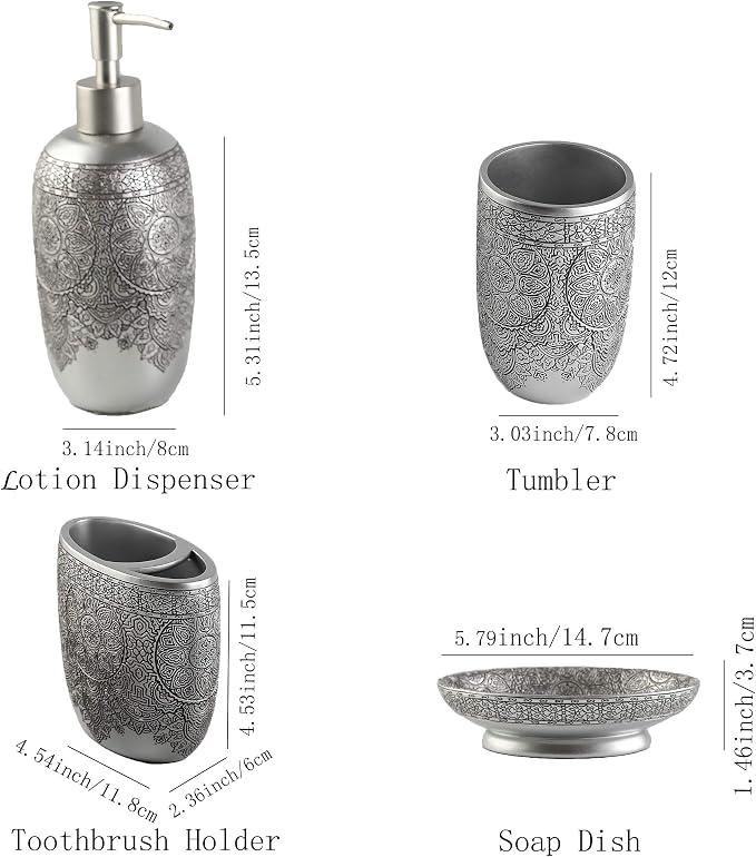 Hymmah Bathroom Accessories Set, Toothbrush Holder, Farmhouse Bathroom Decor - Image 2