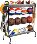 Basketball Rack, 4-Layer Ball Rack Rolling Balls Organizer by Sttoraboks