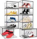 10 Pack Large Clear Shoe Box Shoe Storage Organizer by EDSFAM