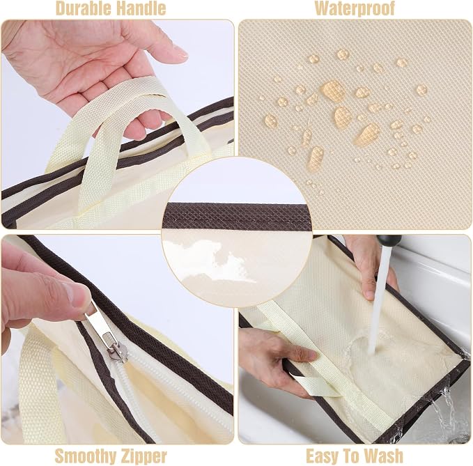 12 Pack Beige Handbag Purse Storage Organizer - Image 3