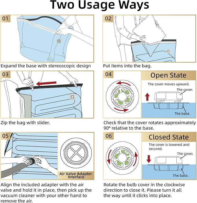 TAILI 6 Pack Vacuum Storage Bags, Extra Large Cube, Supe Jumbo Vacuum Seal Bags - Image 5