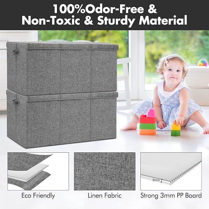 Extra Large Toy Box 167L, Sturdy Toy Storage Chest Organizer Bin Baskets - Image 6