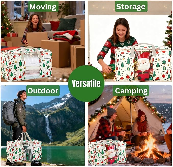 VENO 4 Pack Moving Bags, Large Christmas Storage Bins - Image 8