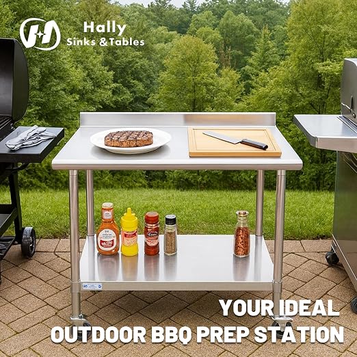 Hally Stainless Steel Table for Prep & Work 24 x 60 Inches - Image 3