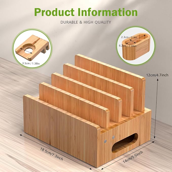 Pezin & Hulin Bamboo Charging Station Organizer - Image 7