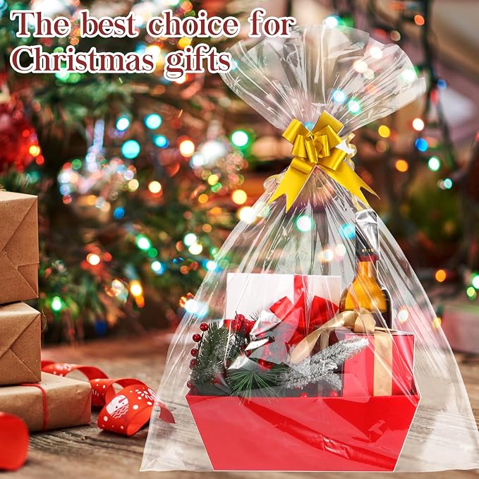 AFOROEOA 10PACK Red Baskets For Gifts Empty, 10x12”Thick Kraft Gift Basket - Image 4