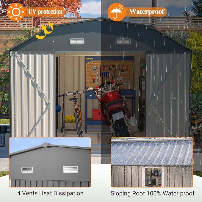 Large Outdoor Storage Shed, Utility Tool Shed - Image 4