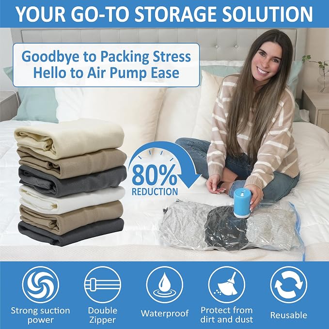 10 Pack Travel Vacuum Storage Bags - Image 2