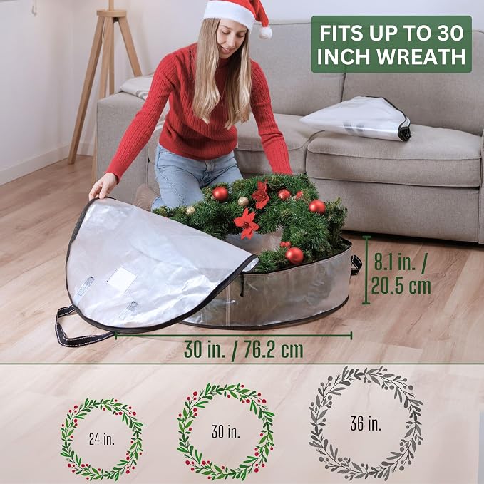 VENO 4 Pack Christmas Wreath Storage Container - Image 2