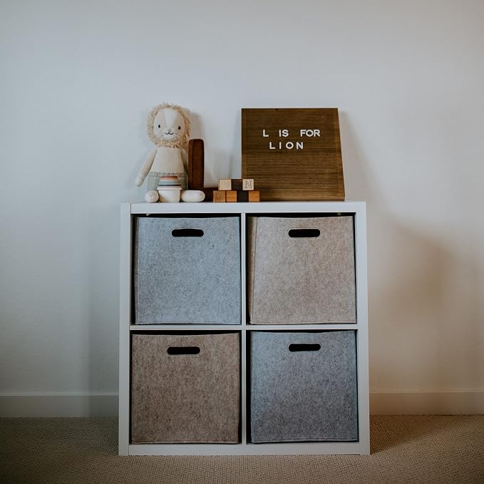 Parker Baby Felt Foldable Storage Cube Bin - Image 8