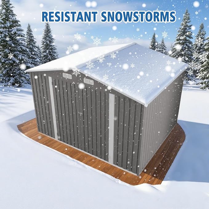 Metal Storage Shed, 10 X 8 FT Lockable Outdoor Tool Shed - Image 5