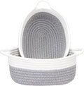 Sea Team 2-Pack Cotton Rope Baskets, Fabric Tray, Oval Open Dish by SeaTeam