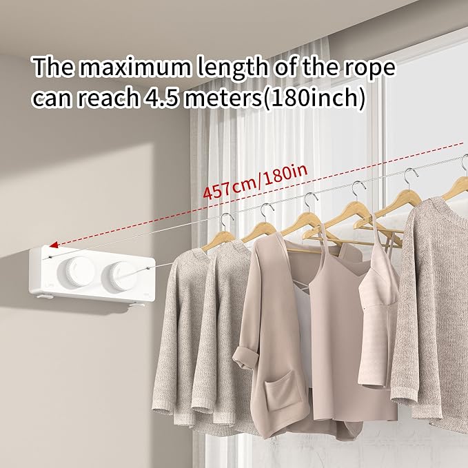 JOOM Retractable Clothesline Indoor Outdoor Clothes Line - Image 5