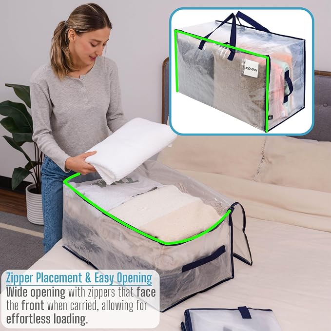 VENO 6 Pack Moving Bags and Large Christmas Decoration Storage Bins - Image 3