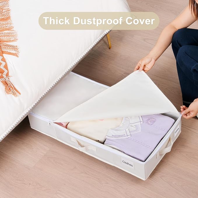 Under Bed Storage with Wheels, 2 Pack Under Bed Storage Containers with Label - Image 3