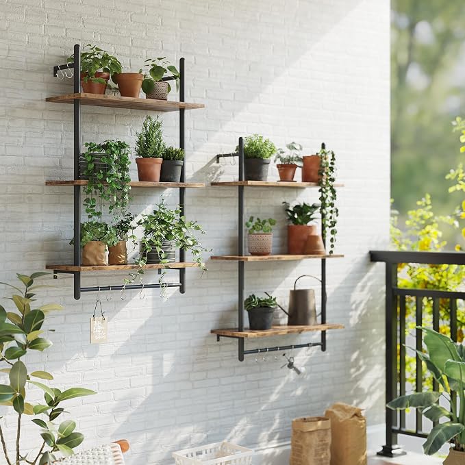 Bestier 3 Tier Industrial Pipe Shelving, Floating Kitchen Shelves - Image 9