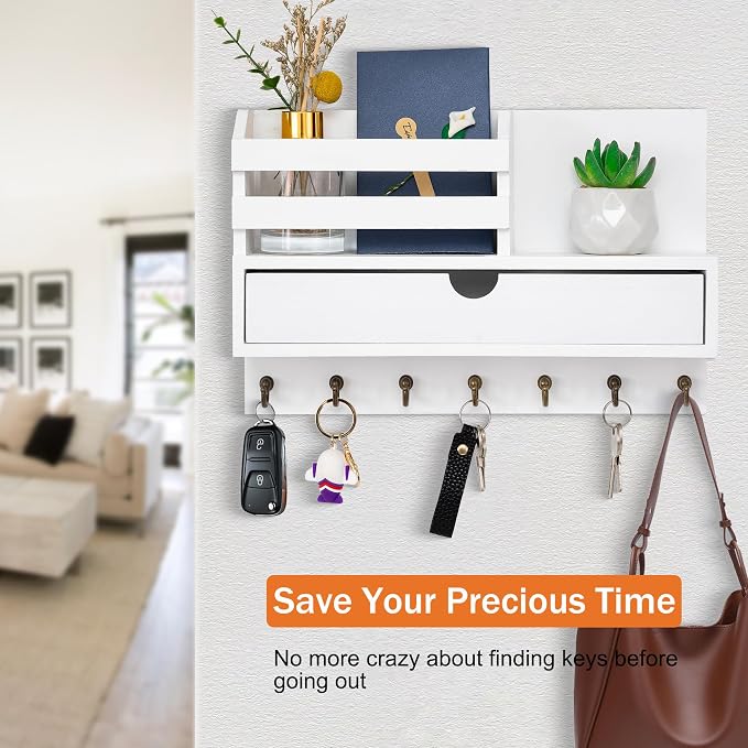 Key and Mail Holder for Wall, Mail Organizer Wall Mount - Image 6