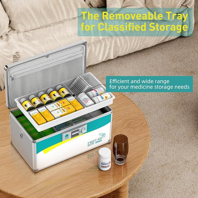 Glosen Medicine Lock Box, locking medicine box, Security Lock Boxes【Large - Image 6