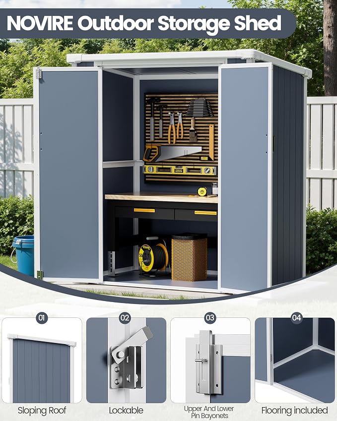 5x3 ft Outdoor Storage Shed - Image 5