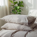 MooMee Bedding Pillowcases Pack of 2 100% Washed Cotton Linen Like Textured by MOOMEE