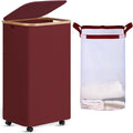 efluky Laundry Basket with Wheels, Tall Rolling Laundry Hamper with Lid and by efluky