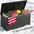 100 Gallon Outdoor Storage Box, Lockable Resin Deck Box by HomePage
