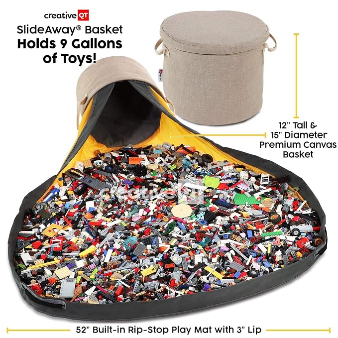 Creative QT SlideAway Toy Storage Organizer & Extra Large 52" Play Mat - Image 3