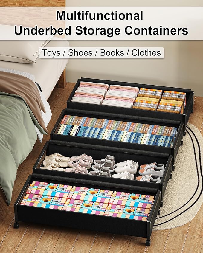 2 Pack Under the Bed Storage Containers, 36 inch Long Underbed Storage - Image 2