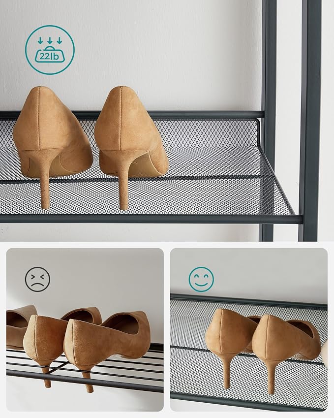 SONGMICS 12-Tier Stackable Shoe Shelf Set, Metal Shoe Storage - Image 9