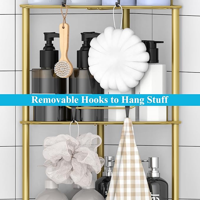 5 Tier Floor Standing Corner Shower Caddy Organizer Shelf - Image 6