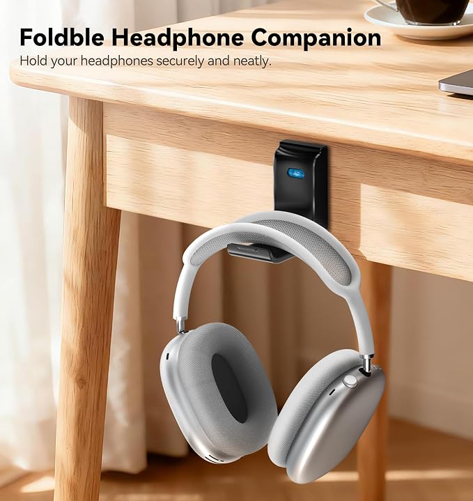 Headphone Stand Wall Mount, Gaming Headset Wall Shelf & Desk Holder, Hook Hanger - Image 2
