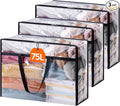Lifewit 3 Pack Clear Clothes Storage Bags, 75L Large Plastic Blanket Storage by Lifewit