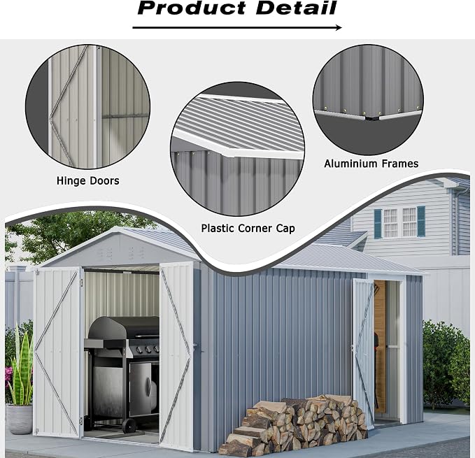 8x12 FT Outdoor Storage Shed - Image 6