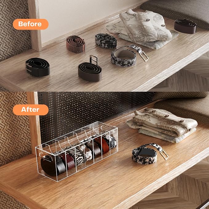 Belt Organizer - Acrylic Belt Storage Holder - Image 4