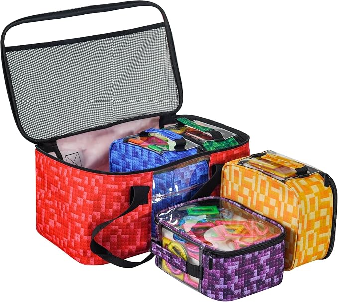 5-Pack Magnetic Tiles Storage Bags Set, Toy Organizer Case, Toy Bricks by Remobia+Hicol