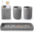 Resin Matte Gray Bathroom Toothbrush Cups Set by BetterbathroomwithXLHOME