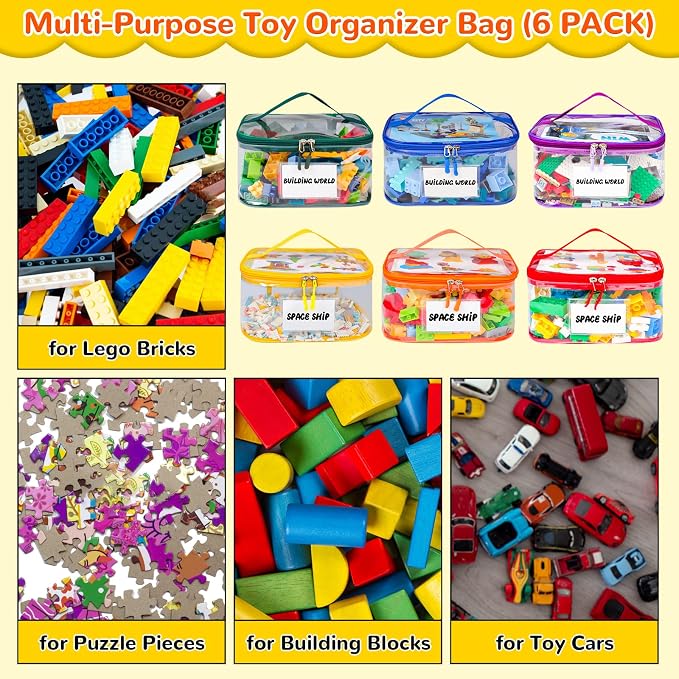 6 Pack Clear Toy Storage Bag - Image 5