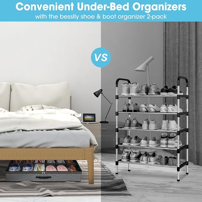 2 Pack Under Bed Shoe Storage Organizer - Image 5