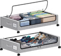 Under Bed Storage with Wheels, XXL 60L Under the Bed Storage Bins, Underbed by Tututry
