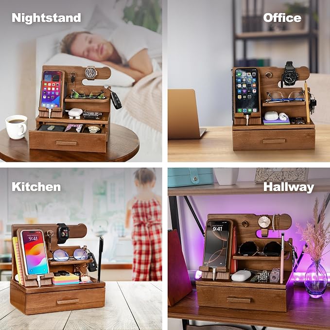 TESLYAR Wood Phone Docking Station - Image 7